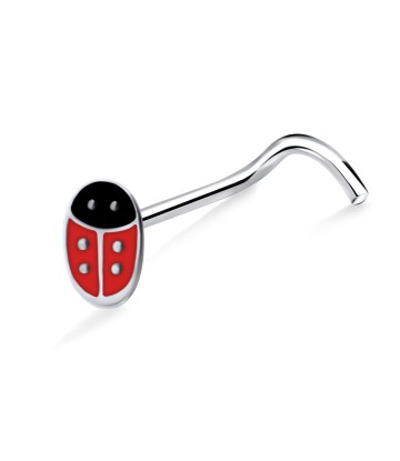 Red Ladybird Curved Nose Stud NSKB-808